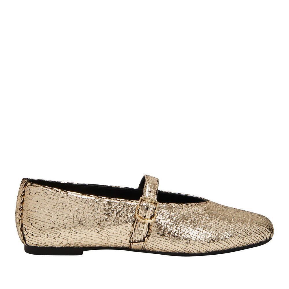 ☀️Katy Perry The Evie Mary Jane Flats Gold Metallic Glass Women's Size 10M NWT - Picture 2 of 10